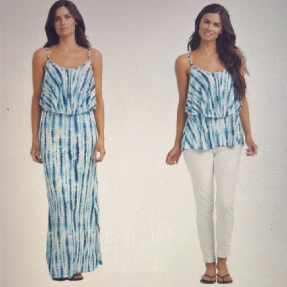 Blue Tie-Dye Maxi Dress - Women